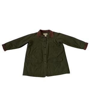 Vintage LL Bean Barn Jacket Women’s 1X Quilted Lining Green Chore Coat 0WY30